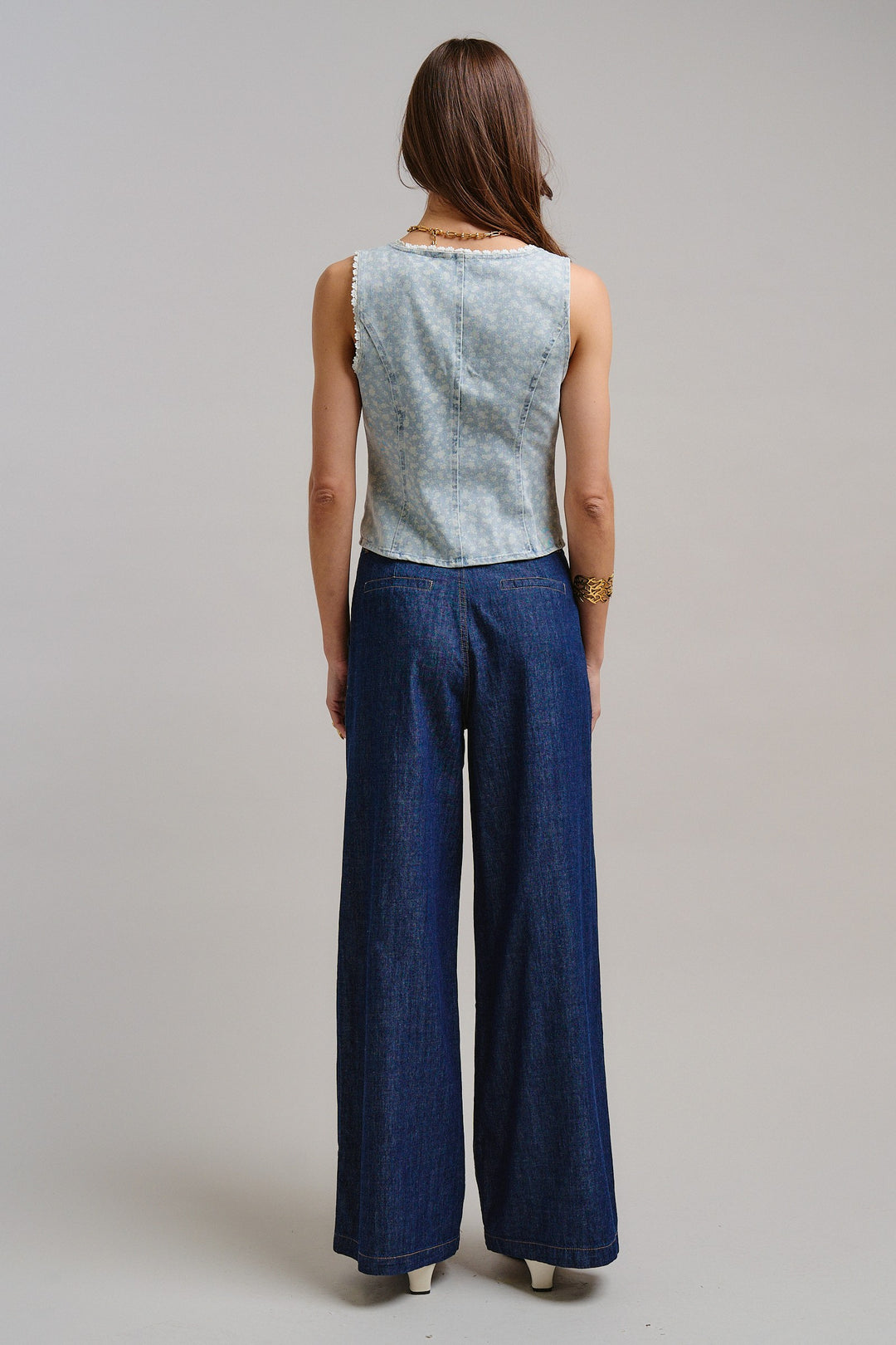 City Chic Wide-Leg Denim Pants in Dk Denim - Women's Wholesale Pants | Trend Notes