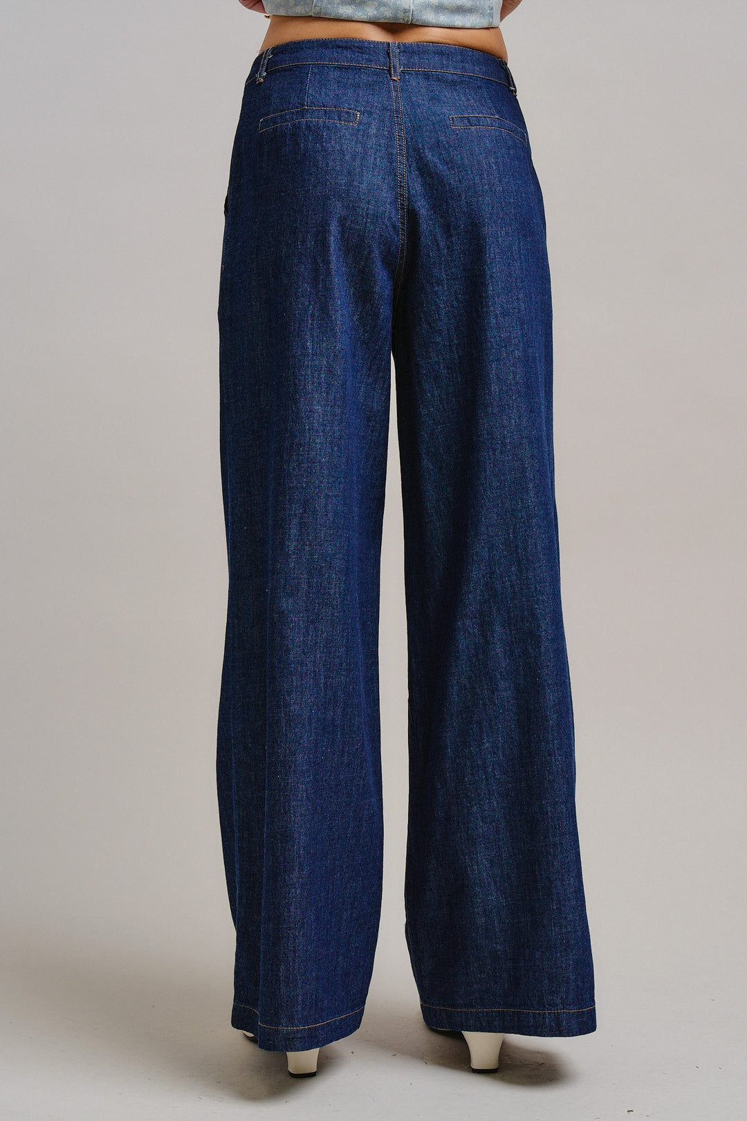 City Chic Wide-Leg Denim Pants in Dk Denim - Women's Wholesale Pants | Trend Notes