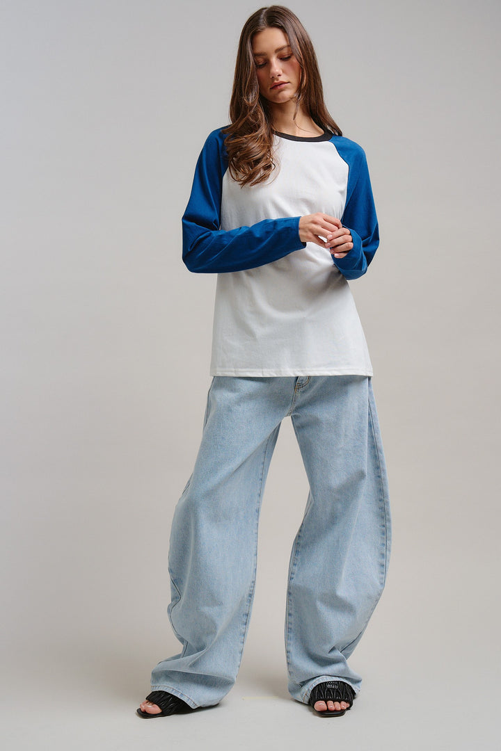 Urban Glide Barrel Jeans in Lt Blue - Women's Wholesale Pants | Trend Notes