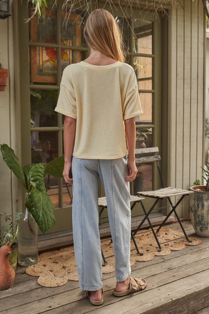 Relaxed Ease Pull-On Lounge Pants in Lt Blue - Women's Wholesale Pants | Trend Notes