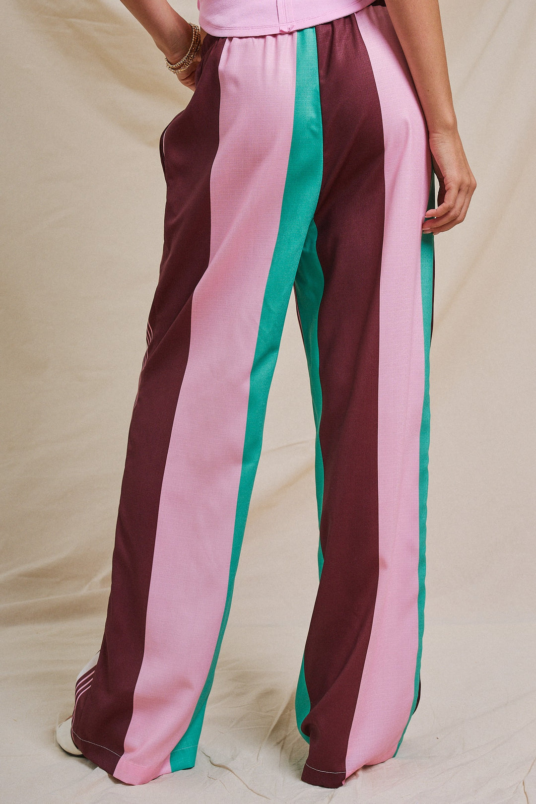 Color Crush Contrast Stripe Wide-Leg Pants in Multi - Women's Wholesale Pants | Trend Notes