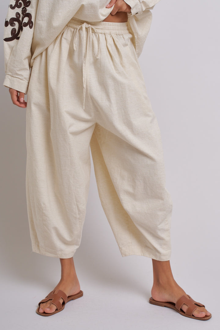 Rustic Charm Cocoon Linen Pants in Linen - Women's Wholesale Pants | Trend Notes