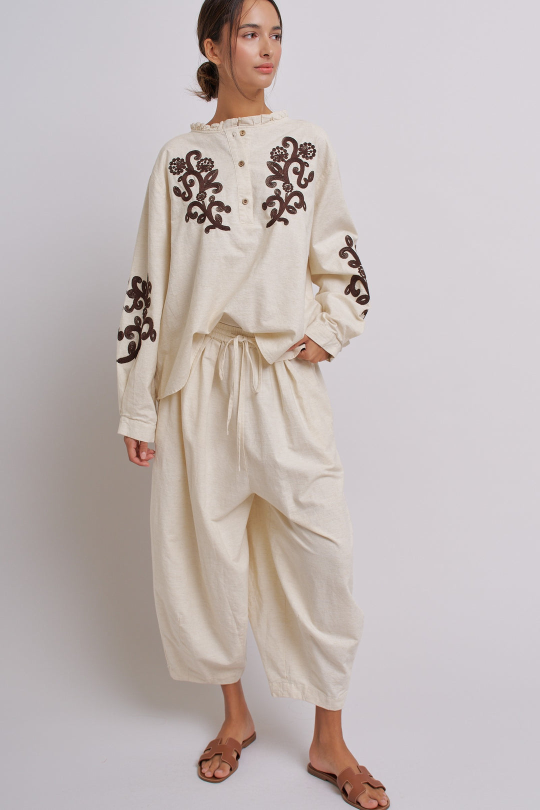 Rustic Charm Cocoon Linen Pants in Linen - Women's Wholesale Pants | Trend Notes