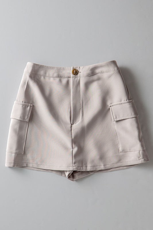 CARGO SKORT W SMOCK WAIST in Apple - Women's Wholesale Shorts | Trend Notes