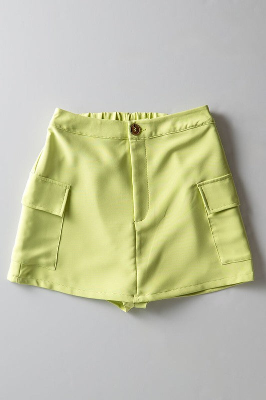 CARGO SKORT W SMOCK WAIST in Apple - Women's Wholesale Shorts | Trend Notes
