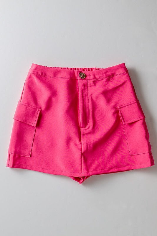 CARGO SKORT W SMOCK WAIST in Apple - Women's Wholesale Shorts | Trend Notes