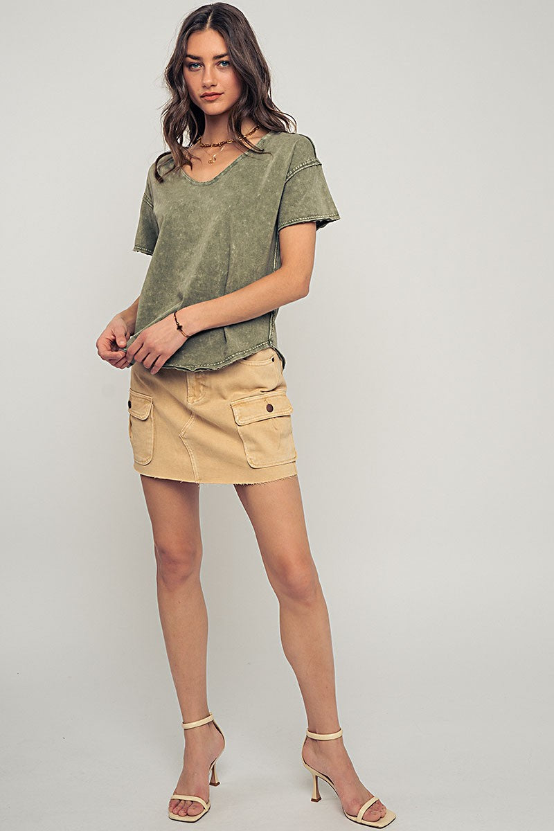 Battle Ready Cargo Mini Skirt in Ecru - Women's Wholesale Mini Skirts | Trend Notes