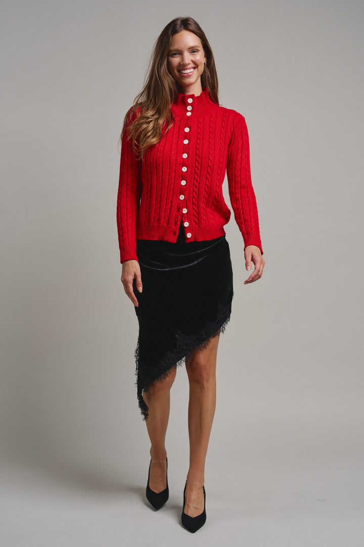 Midnight Lace Velvet Midi Skirt in Black - Women's Wholesale Midi Skirts | Trend Notes