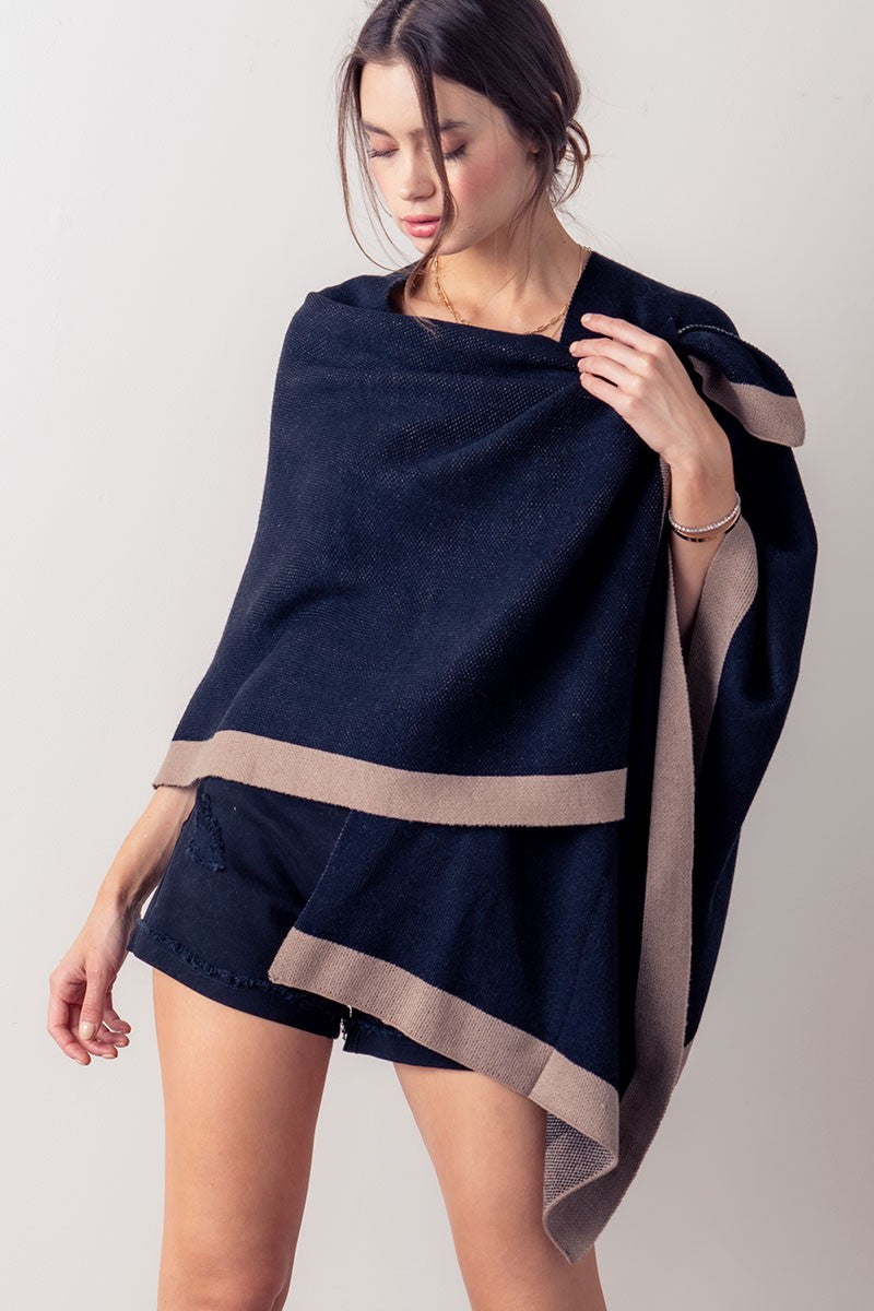 Border Edge Shoulder Strap Cardigan in Black - Women's Wholesale Cardigans & Shrugs | Trend Notes