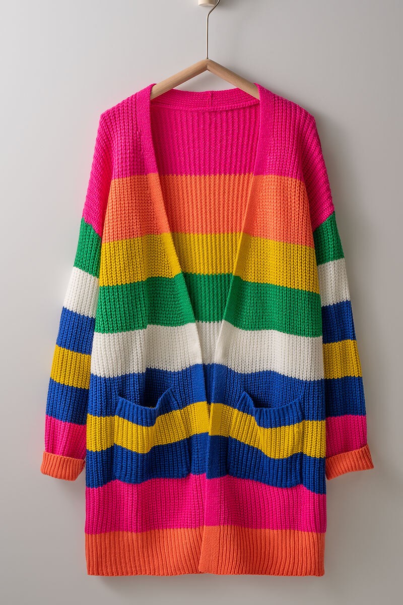 Rainbow Knit Cardigan in Multi - Women's Wholesale Cardigans & Shrugs | Trend Notes