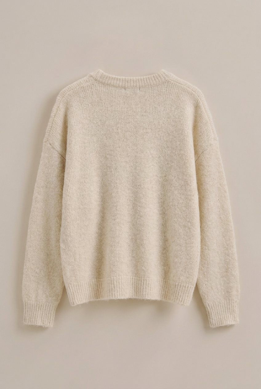 Mallard Duck Intarsia Knit Sweater in Taupe	 - Women's Wholesale Sweaters | Trend Notes