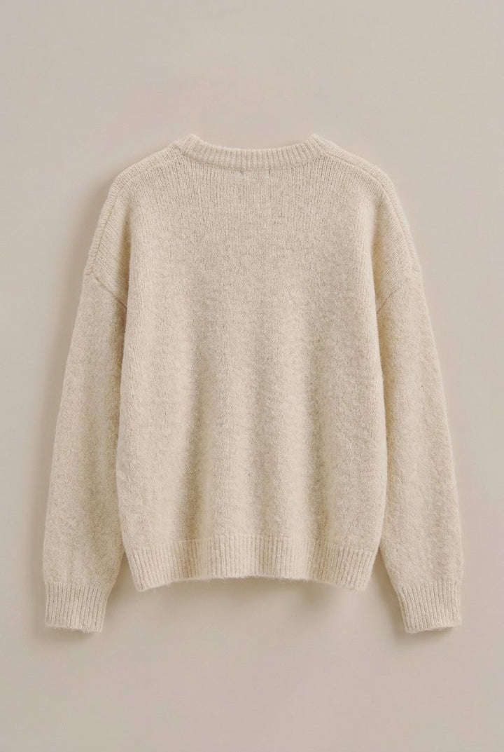 Mallard Duck Intarsia Knit Sweater in Taupe	 - Women's Wholesale Sweaters | Trend Notes