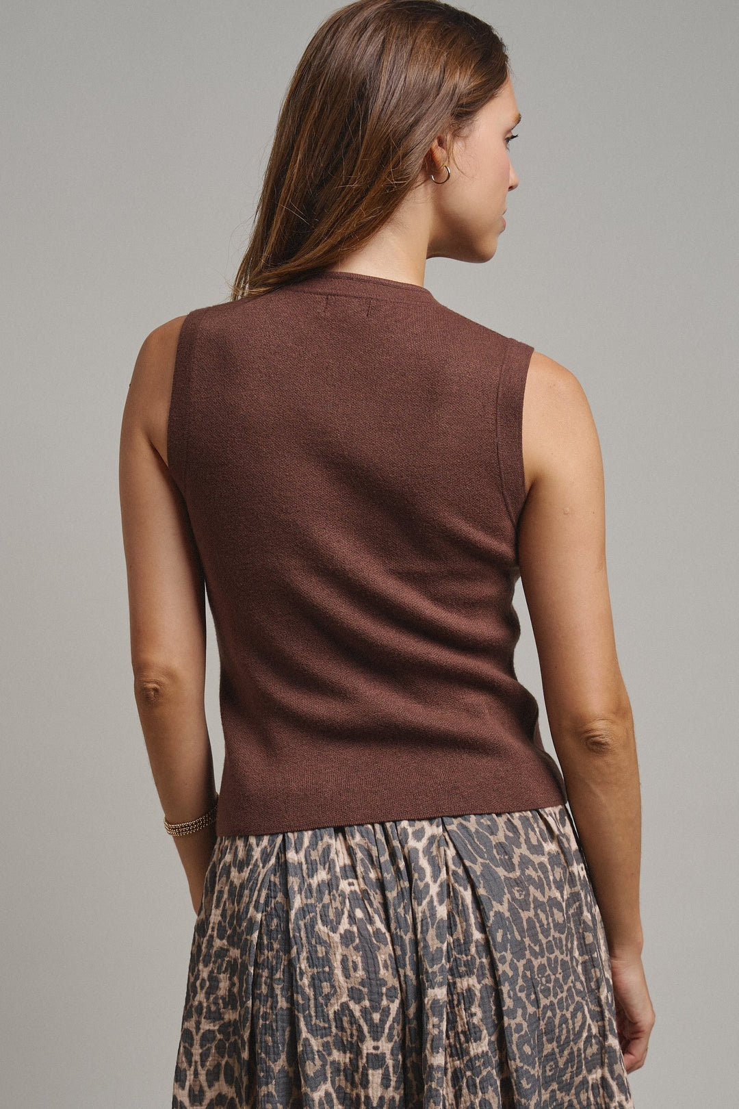 Cadet Charm Napoleon Knit Vest in Chocolate - Women's Wholesale Sweater Vests | Trend Notes
