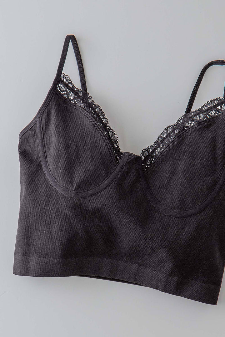 SWEETHEART CROPPED BRALETTE in Black - Women's Wholesale Bras & Bralettes | Trend Notes