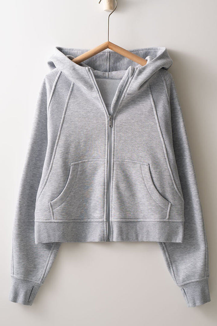 The Athlete Zip Up in H Grey - Women's Wholesale Sweatshirts & Hoodies | Trend Notes