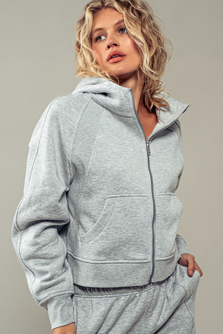 The Athlete Zip Up in H Grey - Women's Wholesale Sweatshirts & Hoodies | Trend Notes