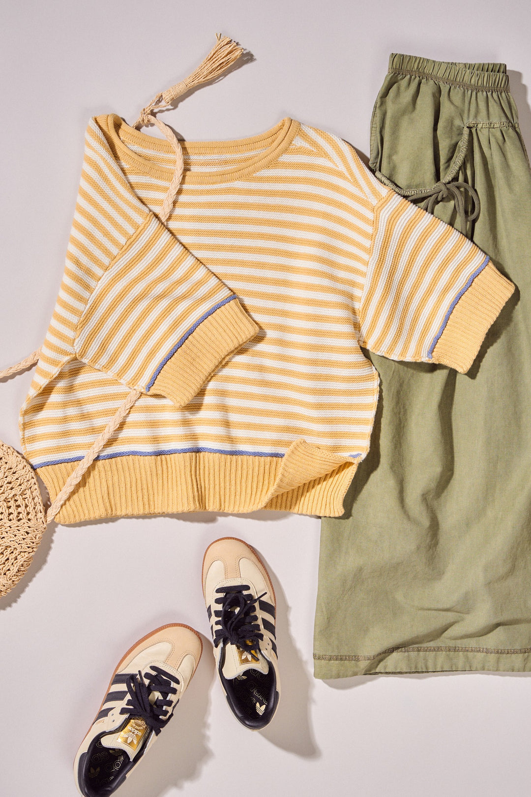 Happy Sunshine Stripe Knit Top in Butter Yellow - Women's Wholesale Tops | Trend Notes