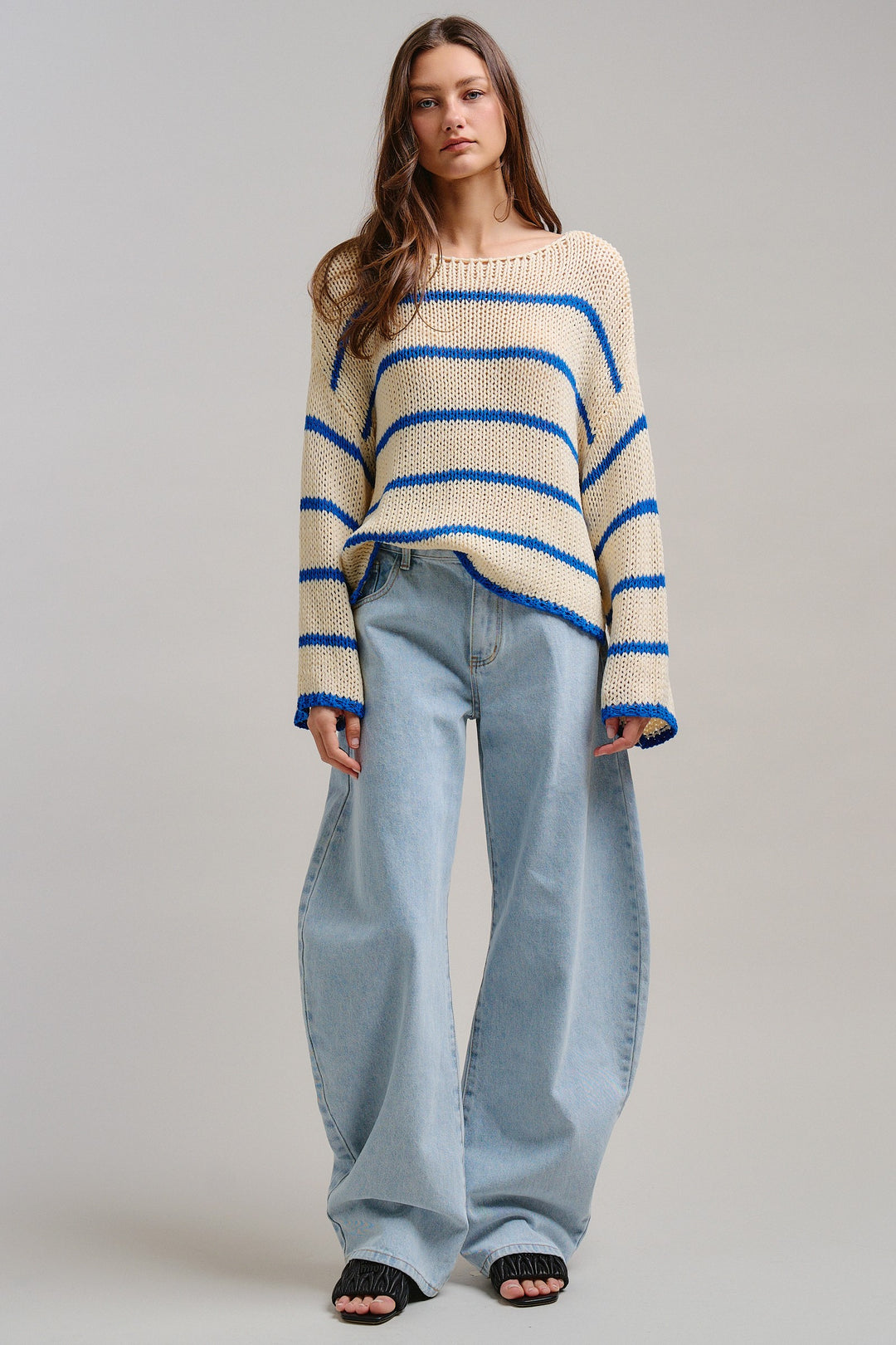 Riviera Open Knit Sweater in Cream - Women's Wholesale Tops | Trend Notes