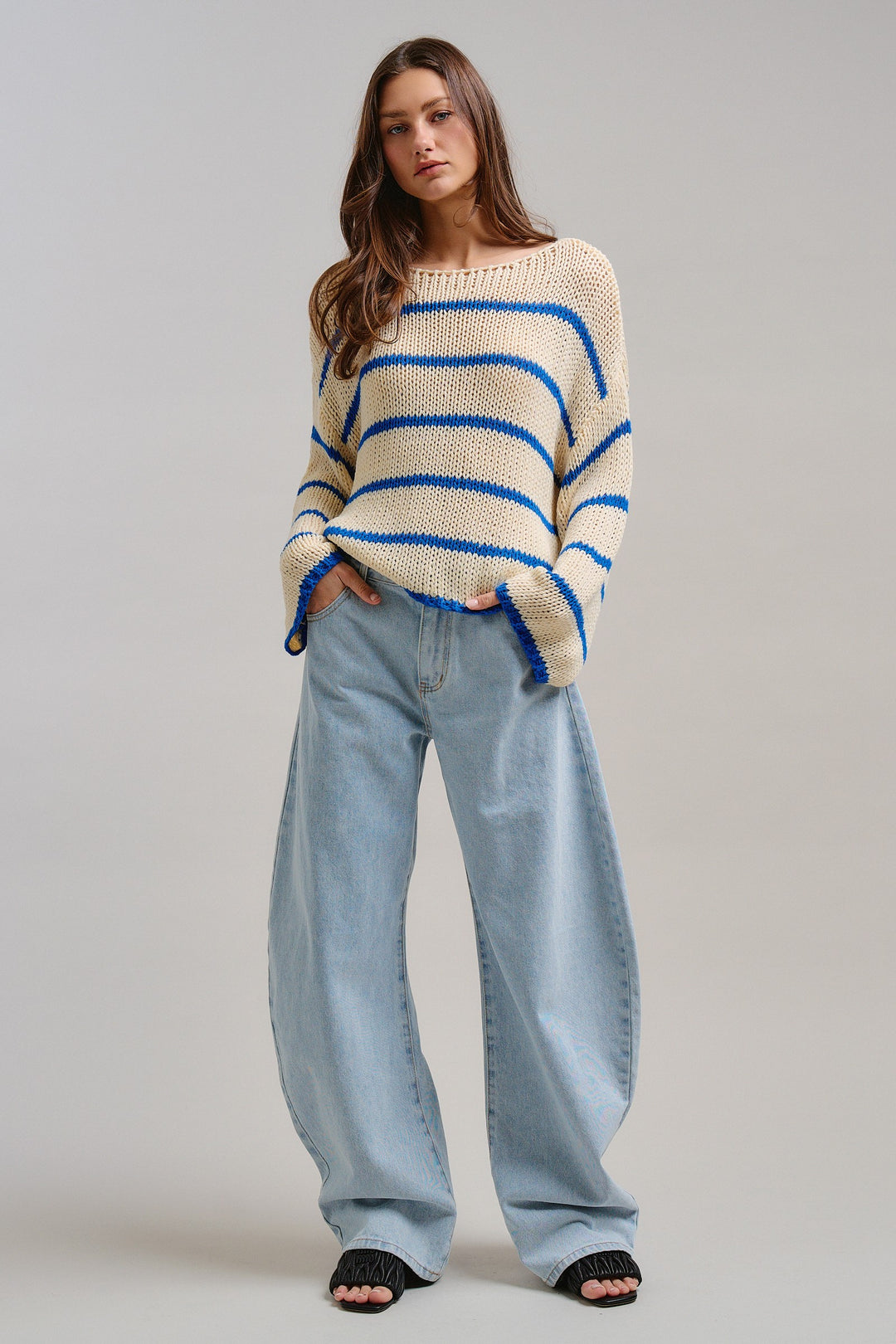Riviera Open Knit Sweater in Cream - Women's Wholesale Tops | Trend Notes