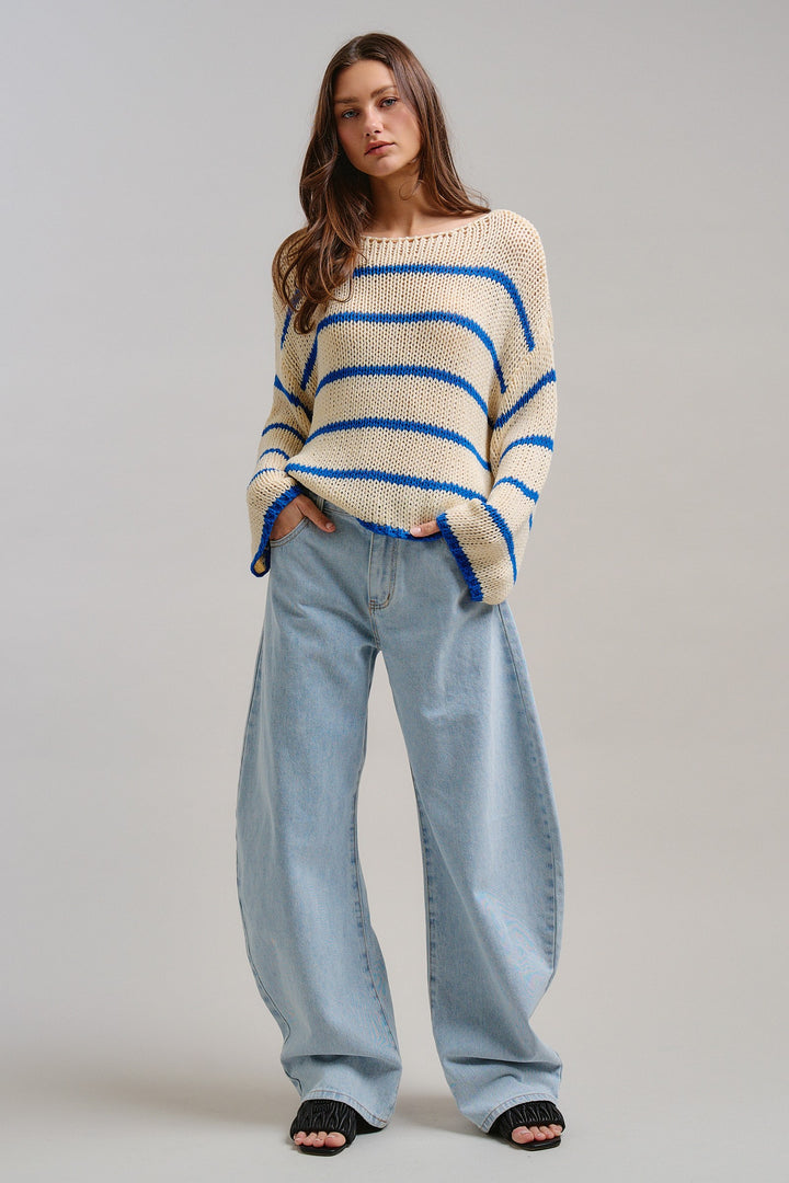 Riviera Open Knit Sweater in Cream - Women's Wholesale Tops | Trend Notes