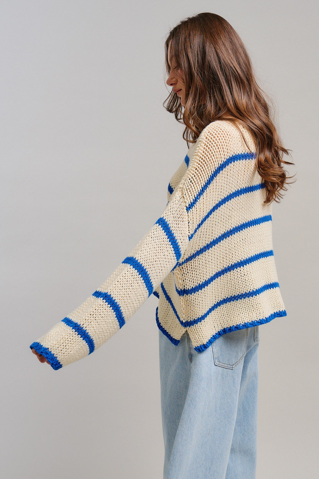 Riviera Open Knit Sweater in Cream - Women's Wholesale Tops | Trend Notes