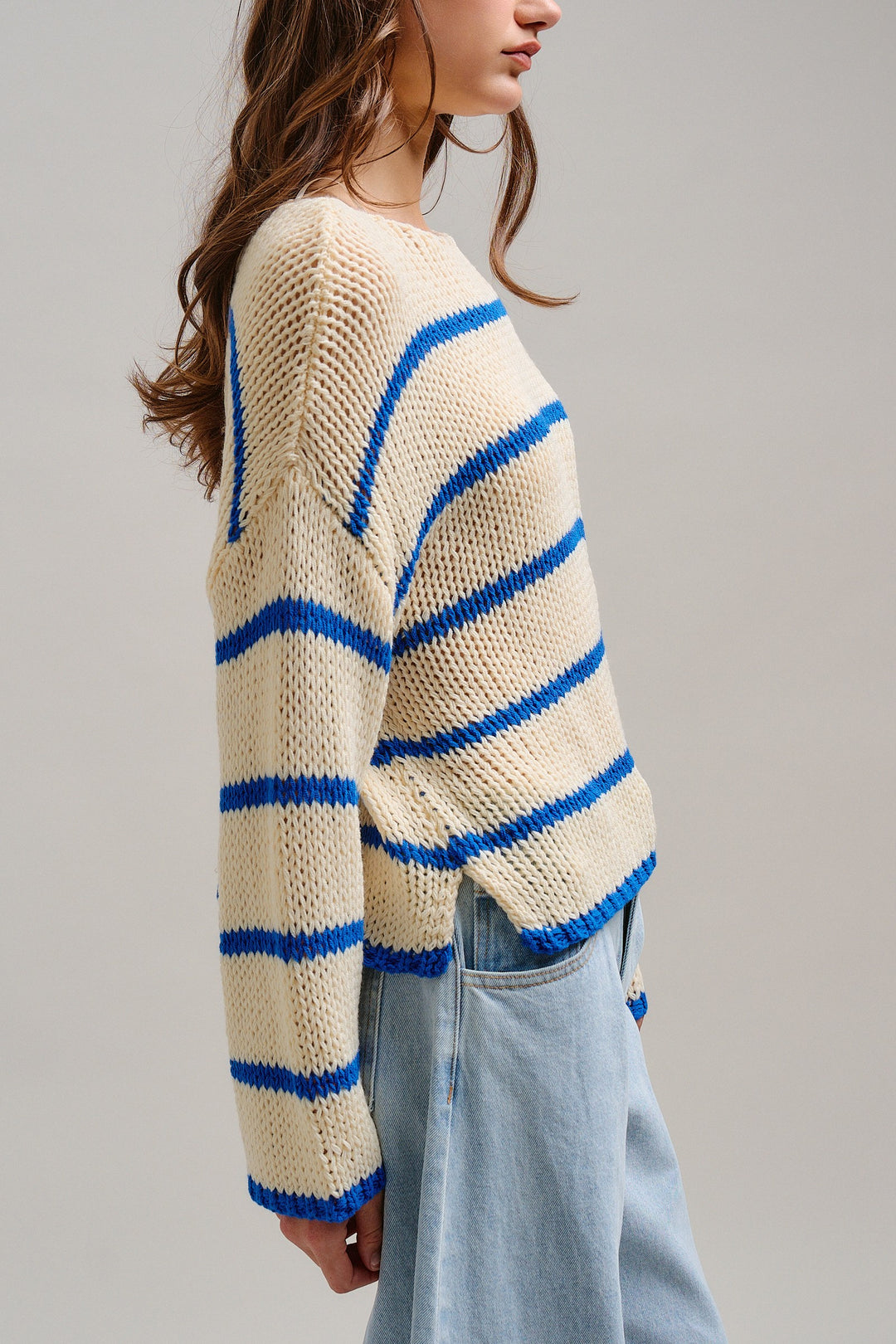 Riviera Open Knit Sweater in Cream - Women's Wholesale Tops | Trend Notes