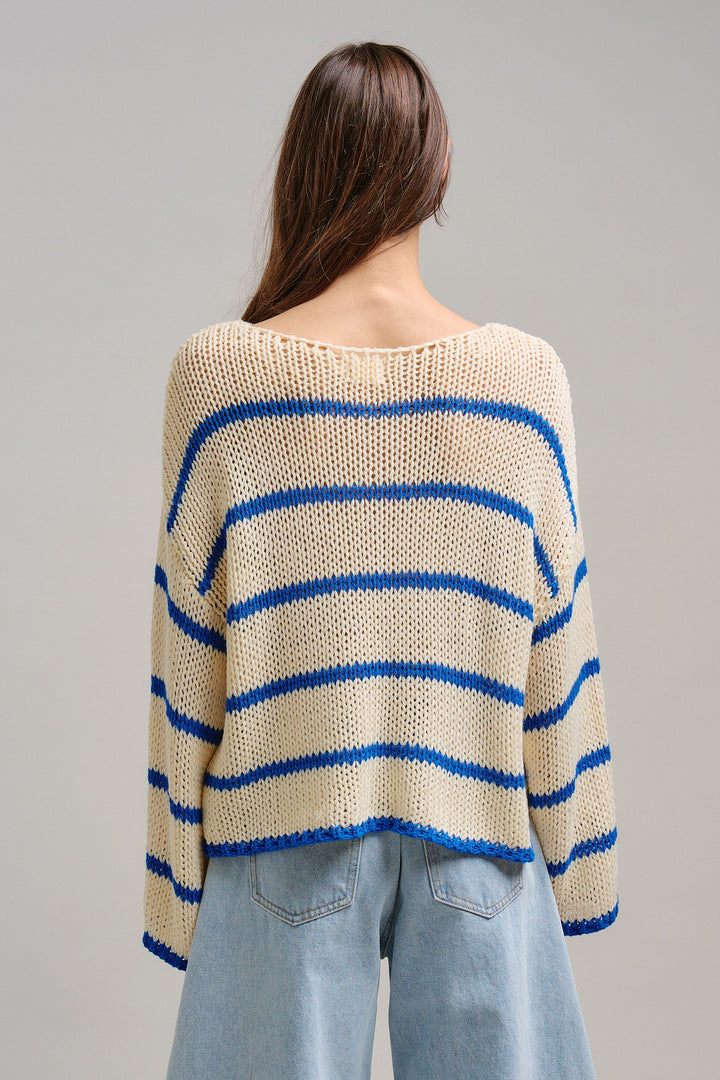 Riviera Open Knit Sweater in Cream - Women's Wholesale Tops | Trend Notes