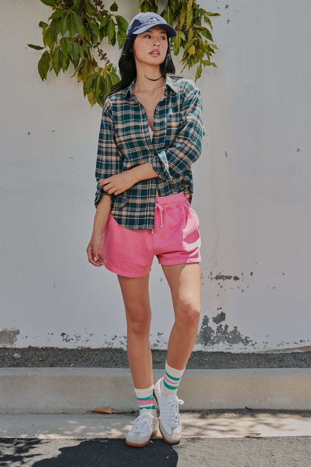 Plaid Flannel Button Down Shirt Western Top in Teal Green - Women's Wholesale Shirts & Blouses | Trend Notes