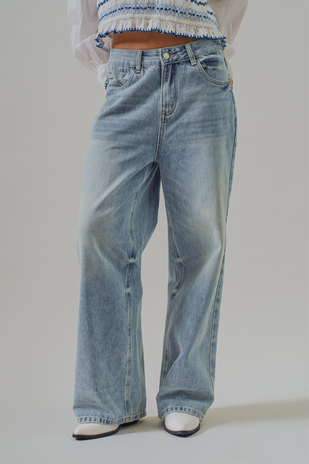 Classic Vintage Wash Wide-Leg Jean in Denim - Women's Wholesale Denim | Trend Notes