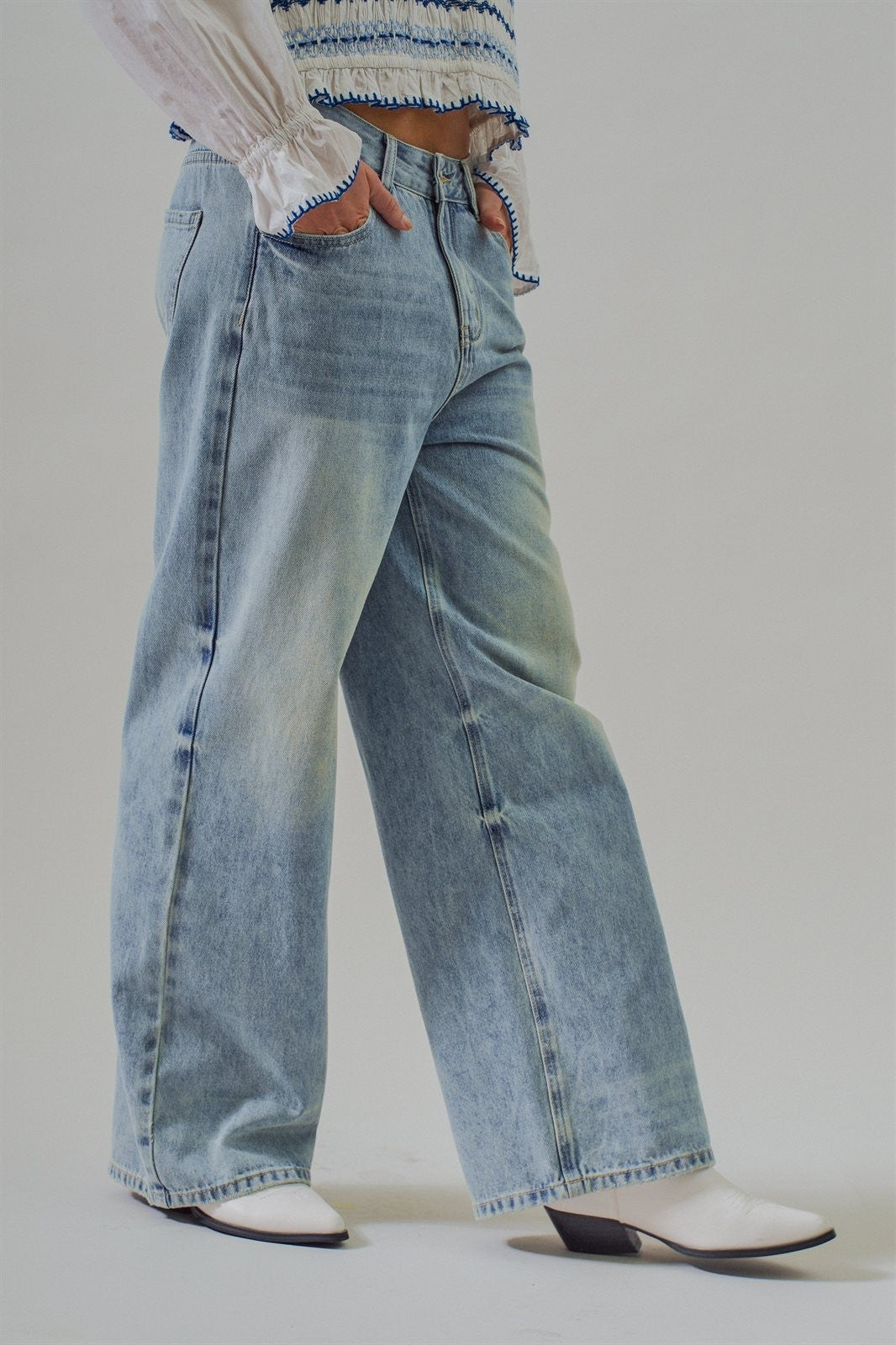 Classic Vintage Wash Wide-Leg Jean in Denim - Women's Wholesale Denim | Trend Notes