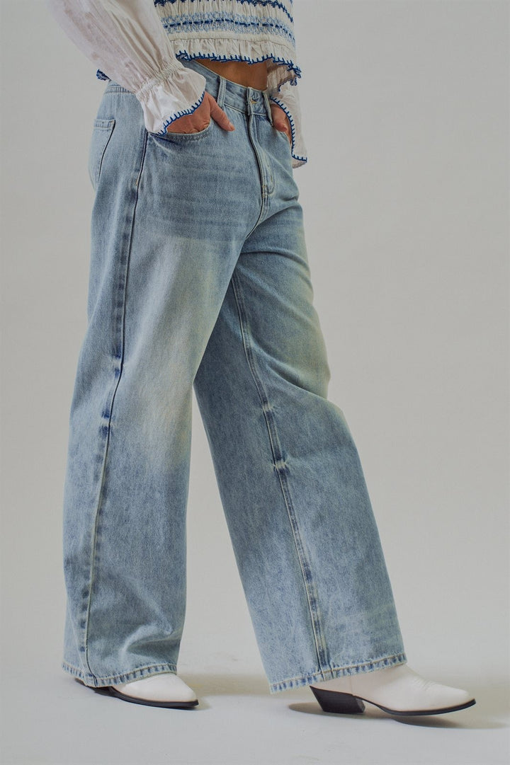 Classic Vintage Wash Wide-Leg Jean in Denim - Women's Wholesale Denim | Trend Notes