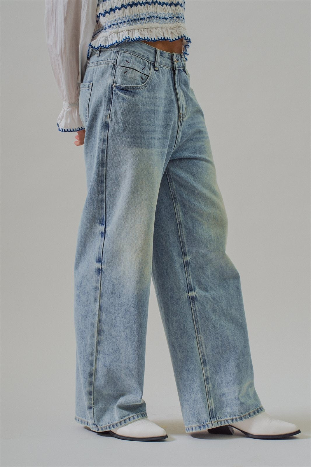 Classic Vintage Wash Wide-Leg Jean in Denim - Women's Wholesale Denim | Trend Notes
