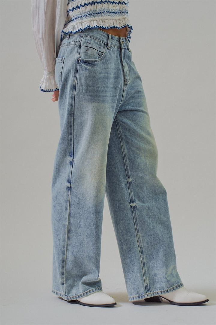 Classic Vintage Wash Wide-Leg Jean in Denim - Women's Wholesale Denim | Trend Notes