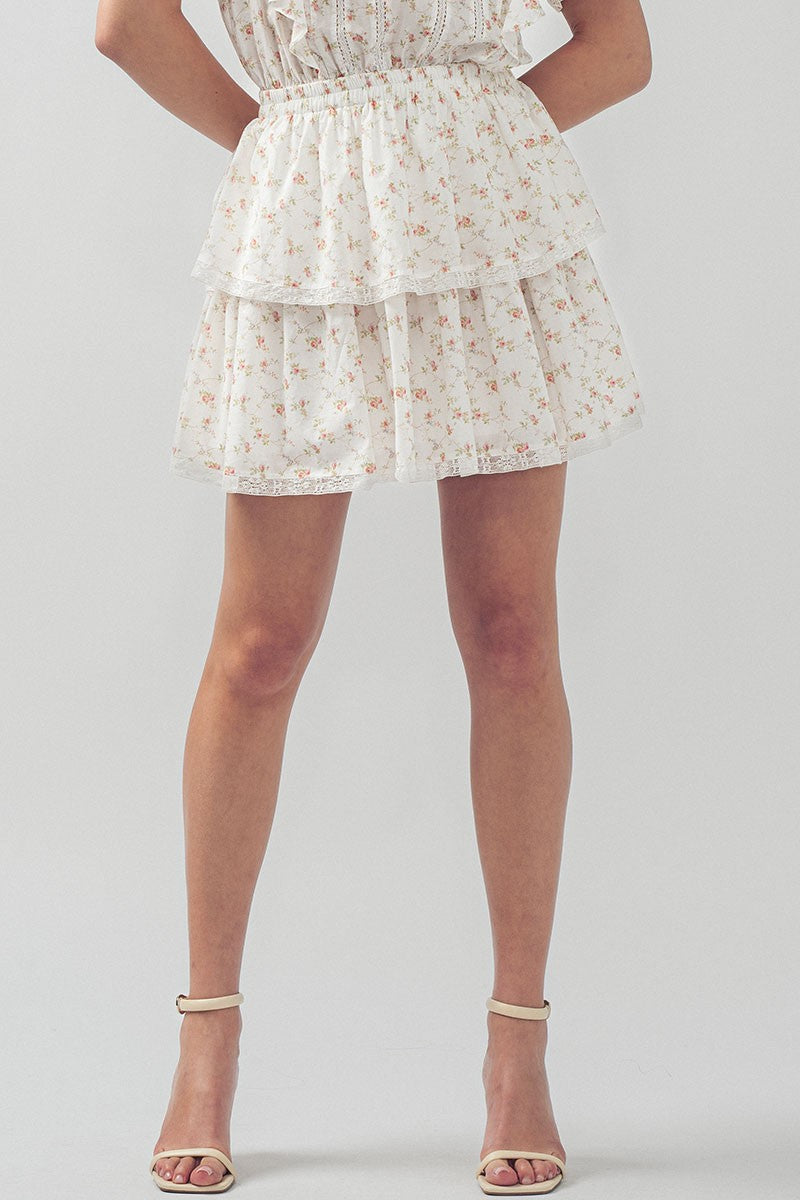 Floral Embrace Tiered Mini Dress in Blue - Women's Wholesale Casual Dresses | Trend Notes