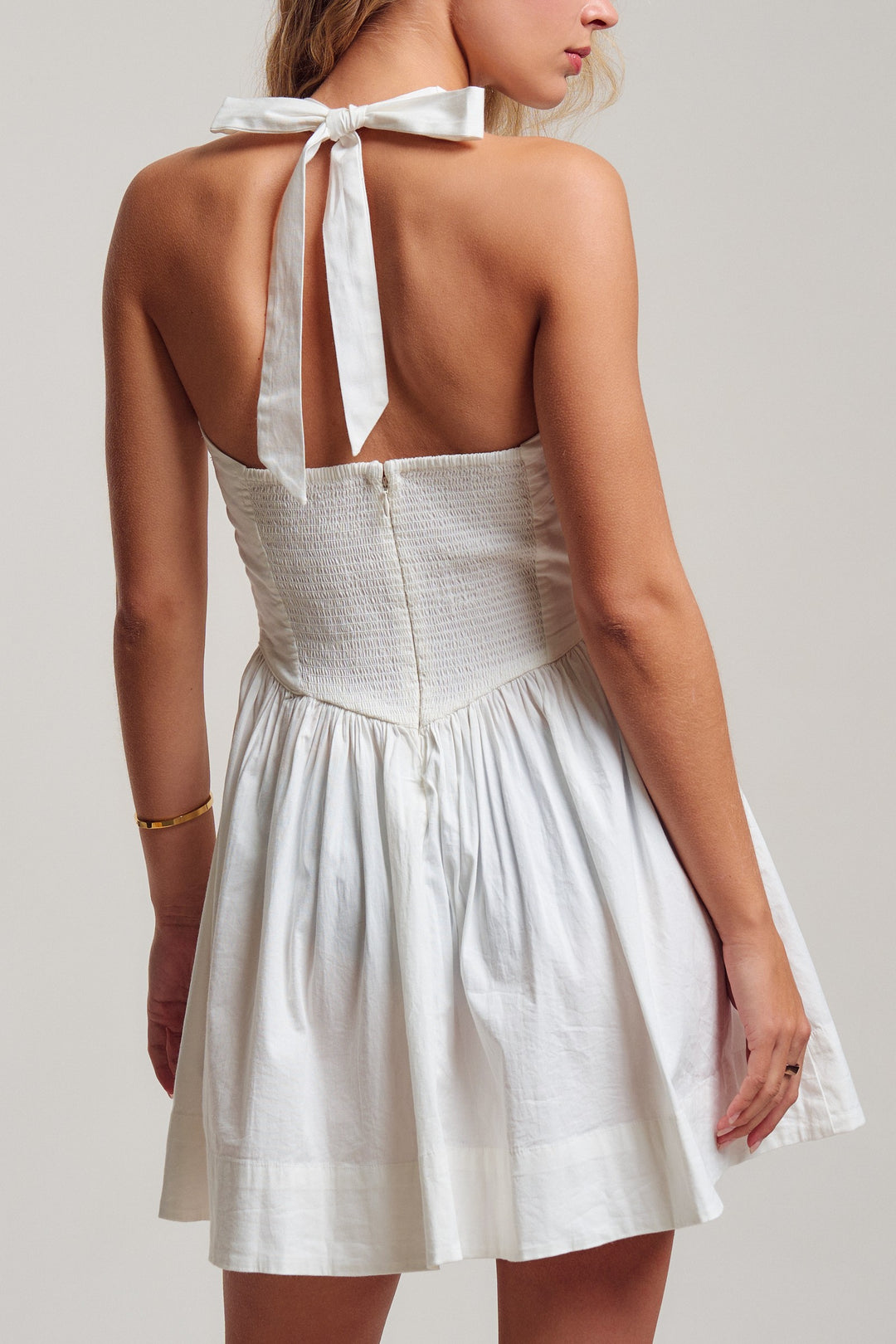 Sweetheart Twirl Halter Mini in White - Women's Wholesale Dresses | Trend Notes