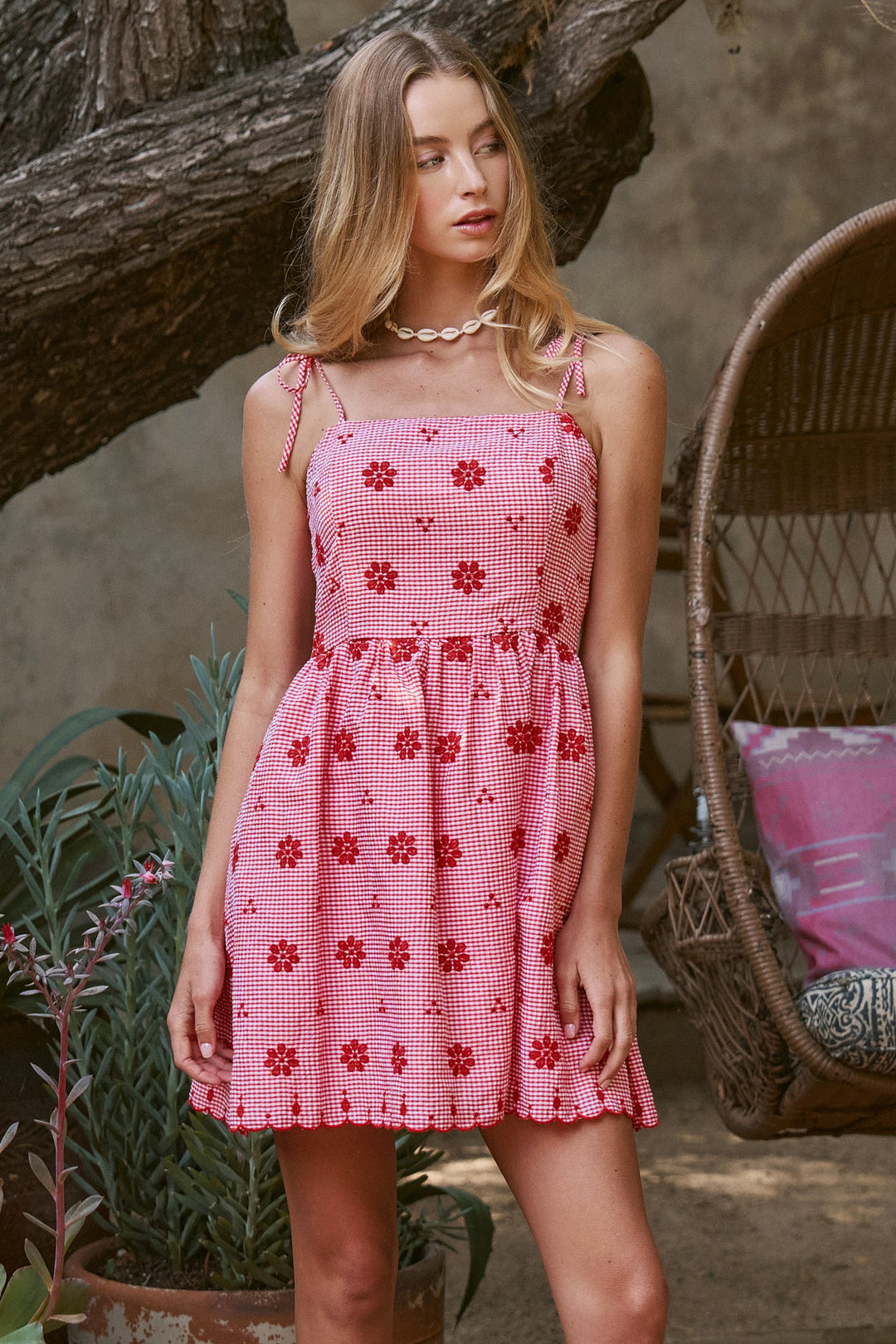 Oh My Daisy Tie-Shoulder Mini Dress in Pink - Women's Wholesale Dresses | Trend Notes