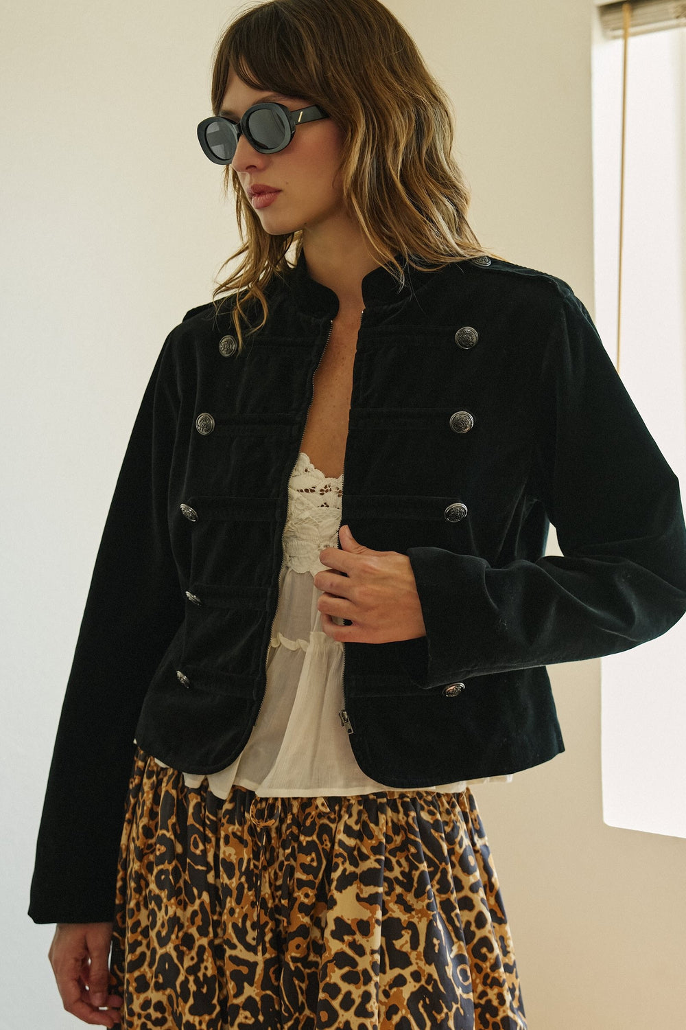 Regiment Velvet Napoleon Jacket in Black - Women's Wholesale Jackets & Blazers | Trend Notes