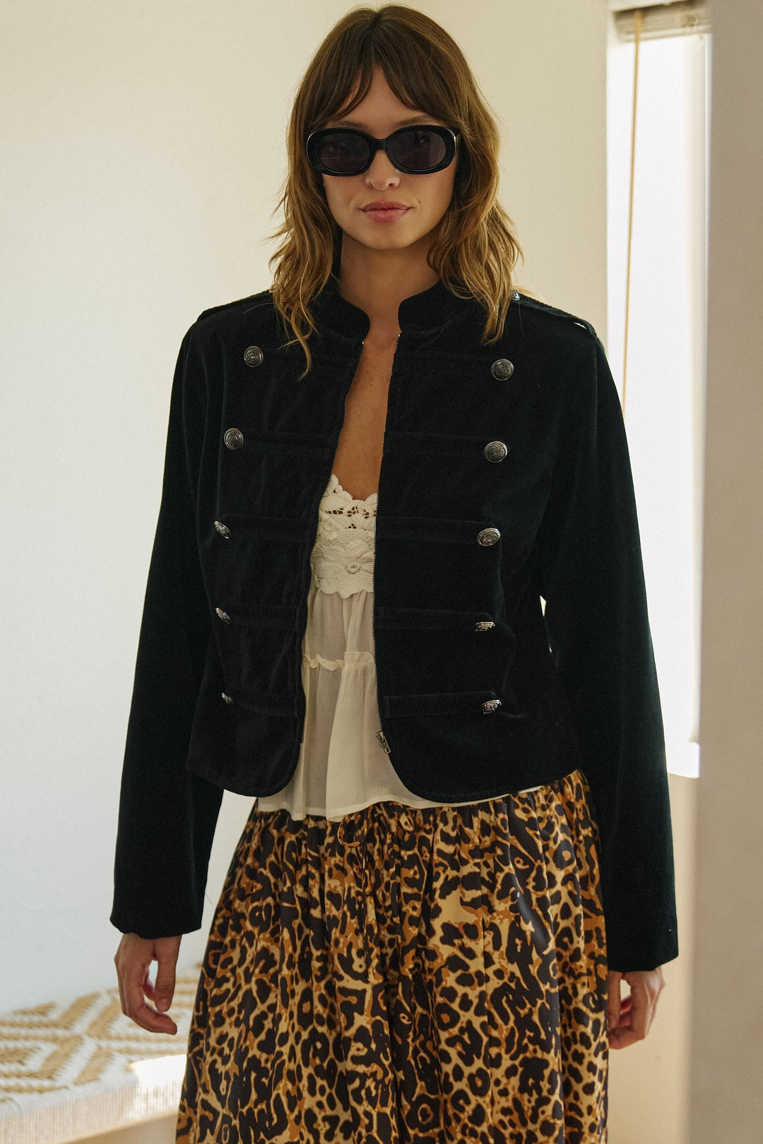 Regiment Velvet Napoleon Jacket in Black - Women's Wholesale Jackets & Blazers | Trend Notes