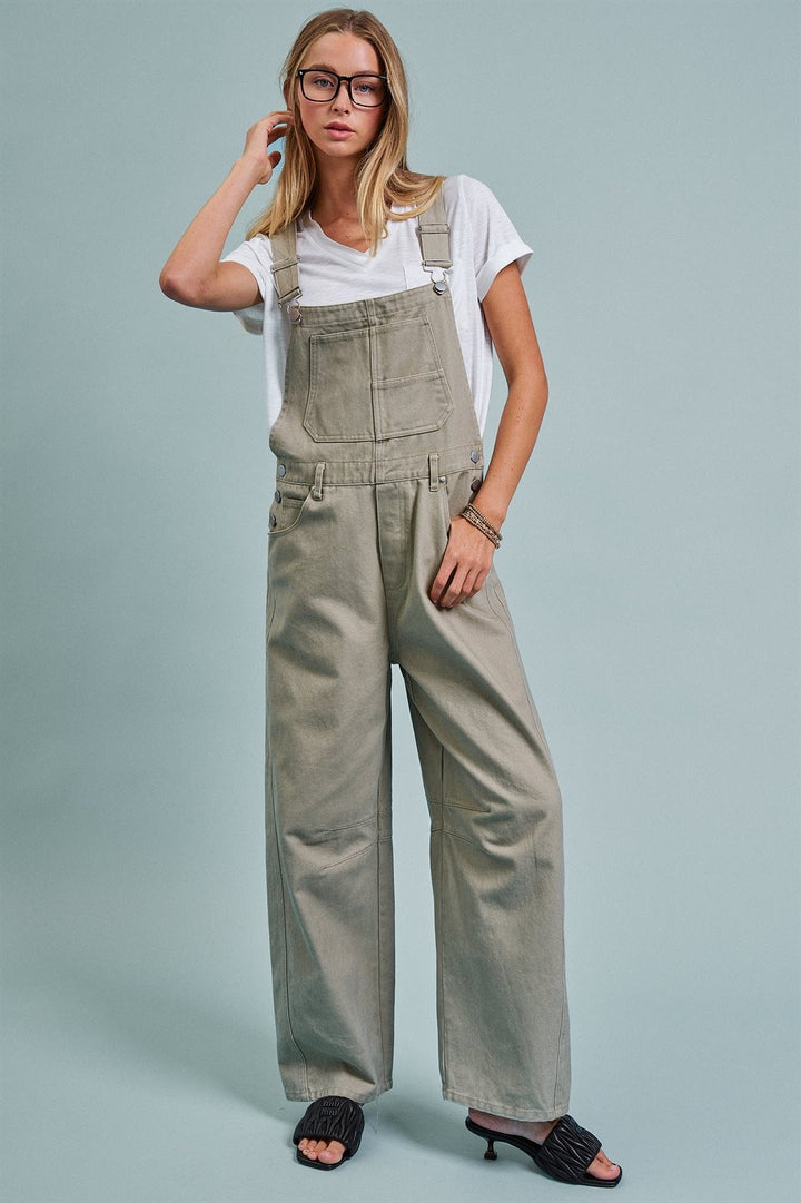 Must-Have Tomboy Utility Overalls in Olive - Women's Wholesale Jumpsuits & Rompers | Trend Notes