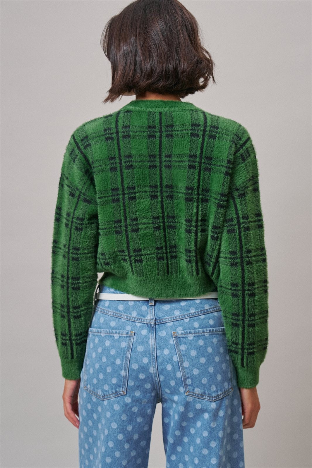 Prep School Plaid Cardigan in Green - Women's Wholesale Cardigans & Shrugs | Trend Notes