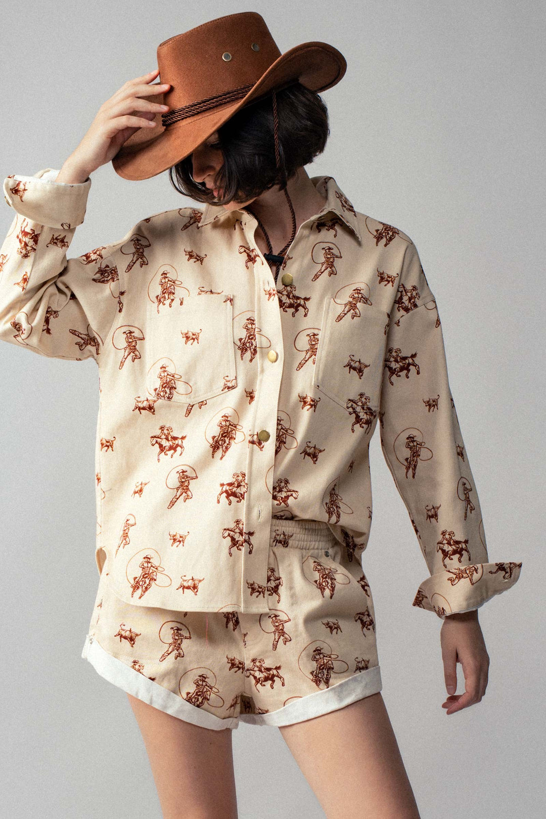 Rodeo Roundup Button-Up in Ivory - Women's Wholesale Jackets & Outerwear | Trend Notes