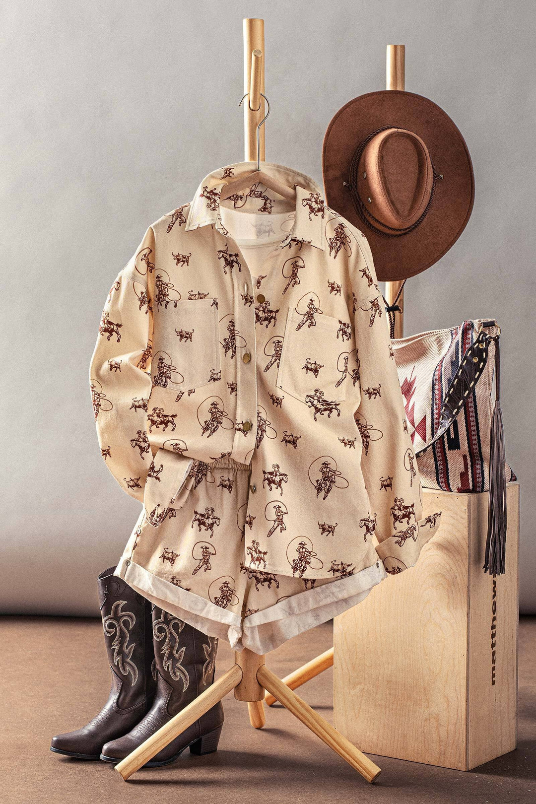 Rodeo Roundup Button-Up in Ivory - Women's Wholesale Jackets & Outerwear | Trend Notes