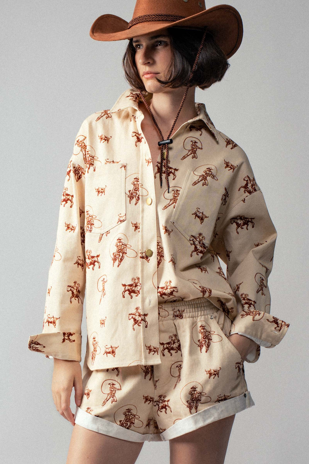 Rodeo Roundup Button-Up in Ivory - Women's Wholesale Jackets & Outerwear | Trend Notes