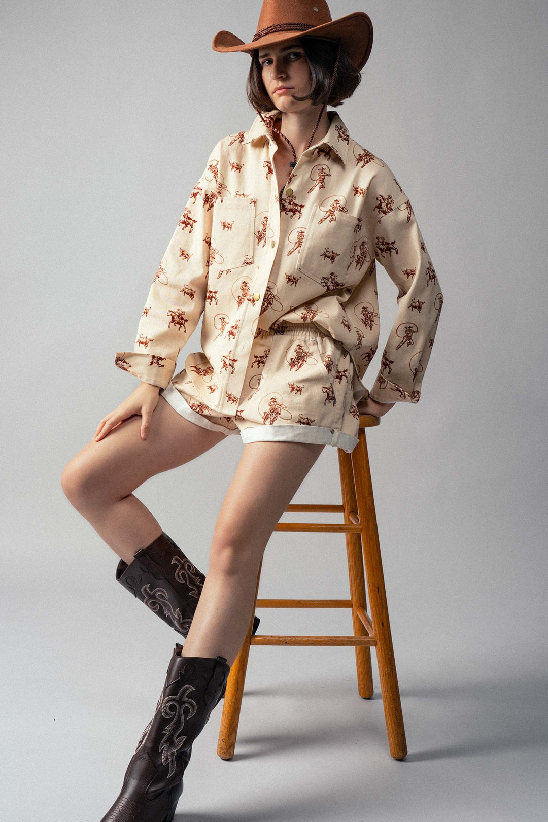 Rodeo Roundup Button-Up in Ivory - Women's Wholesale Jackets & Outerwear | Trend Notes