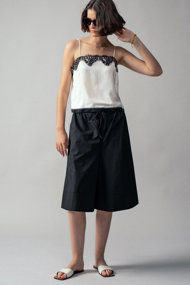 Air Flow Wide-Leg Culotte Shorts in Black - Women's Wholesale Pants | Trend Notes