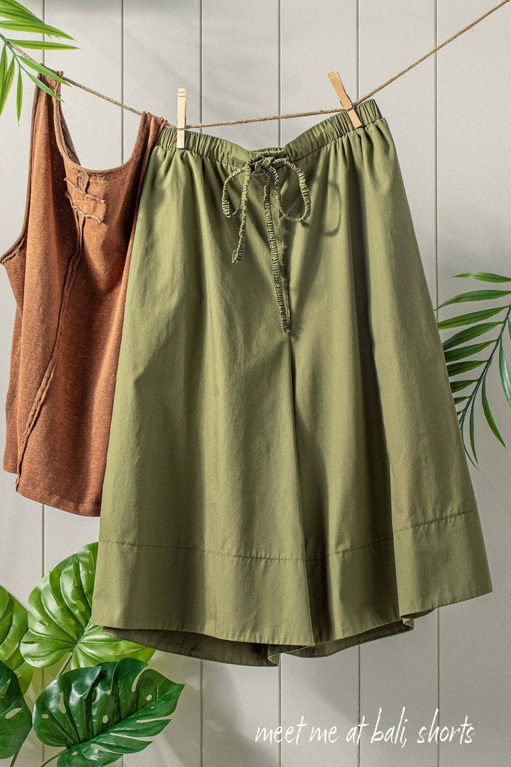 Air Flow Wide-Leg Culotte Shorts in Blue - Women's Wholesale Pants | Trend Notes