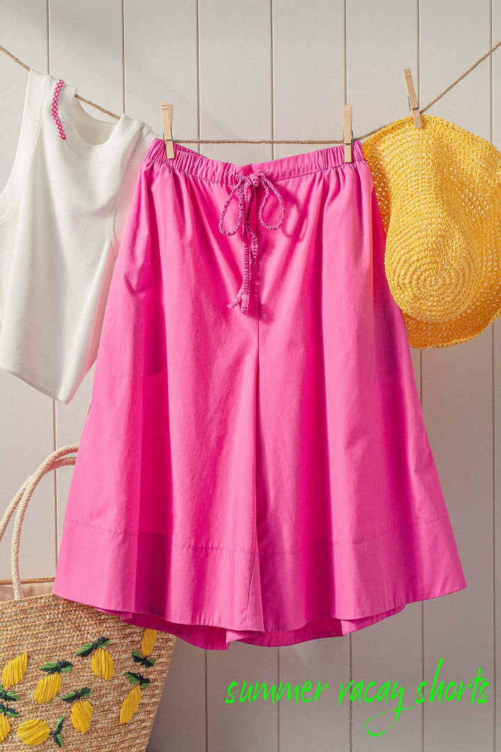 Air Flow Wide-Leg Culotte Shorts in Blue - Women's Wholesale Pants | Trend Notes