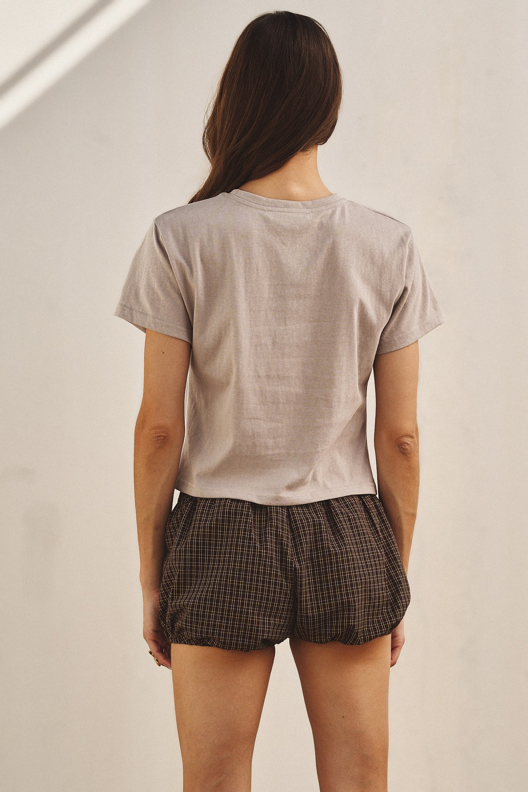 Cottage Charm Bubble Boxer Shorts in Brown - Women's Wholesale Pants | Trend Notes