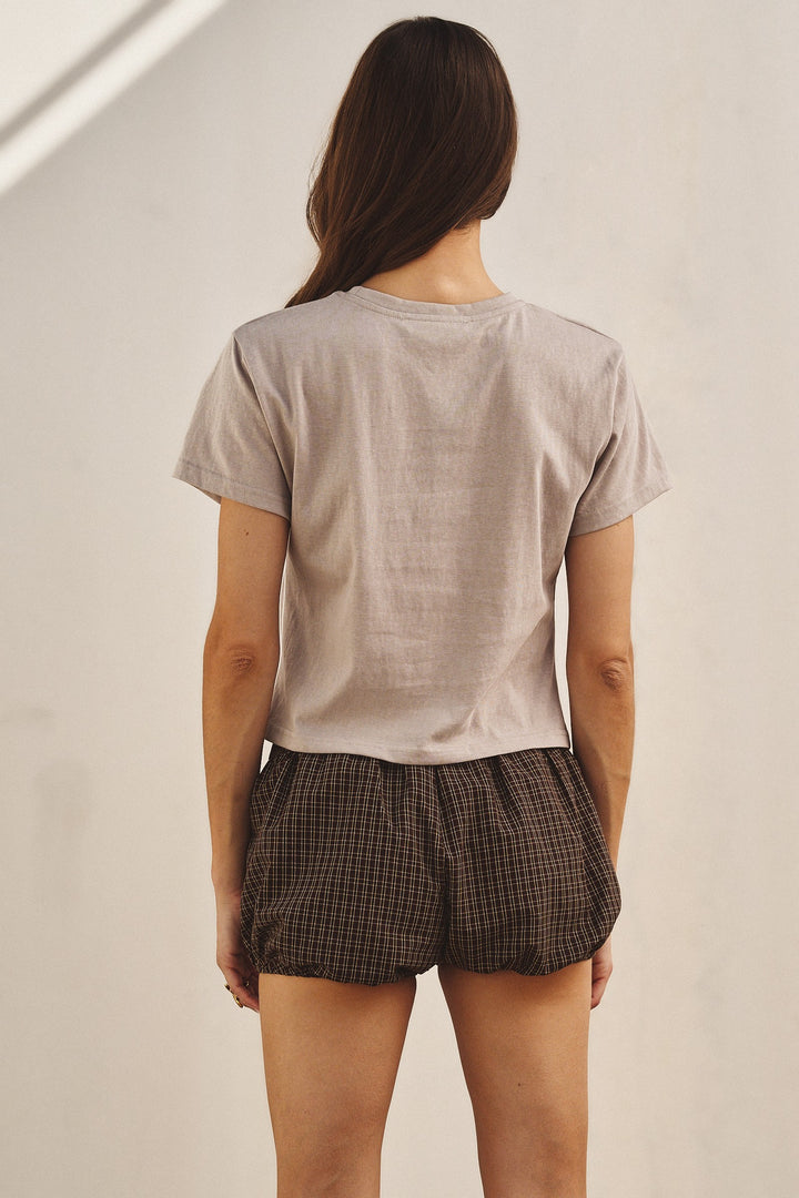 Cottage Charm Bubble Boxer Shorts in Brown - Women's Wholesale Pants | Trend Notes