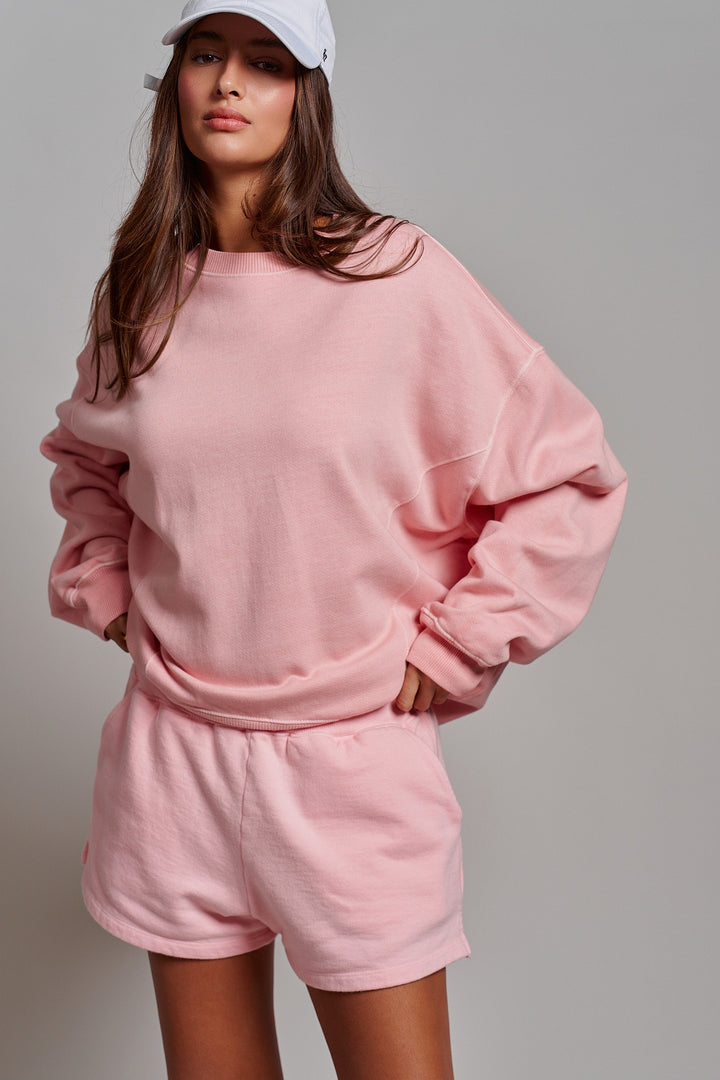 Sporty Chill Lounge Shorts in Pink Clay - Women's Wholesale Pants | Trend Notes